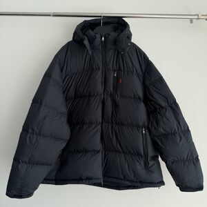 Polo Ralph Lauren Gotham Down Jacket Mens 4XL Black Puffer Quilted Hooded‎